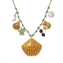 1件波西米亚风海洋主题创意时尚优雅奢华精致贝壳、太阳、海马、昆虫、樱桃、菠萝编织吊坠项链，适合女性、姐妹、情侣、舞会、毕业礼物，也适合母亲节、日常约会、派对、节日、夏季海滩等场合。 - 彩色的 - 查看 12