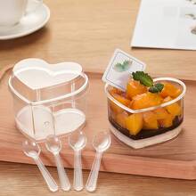 2 piezas Tazas con forma de corazón, tazas de postre con forma de corazón, tazas para mousse, tazas para pasteles, tazas para helado, tazas pequeñas, tazas de postre elegantes reutilizables, suministros para camping, suministros para fiestas, reuniones con amigos, cenas familiares - Ver 5