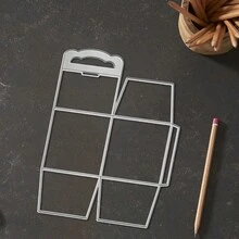 Creative Gift Box Dies, DIY Scrapbooking Album And Embossing Stencil, Greeting Card Making Tool, Card Paper Cutting Crafts ,Gift Card Making Template Die Cuts. - Silver - View 6