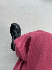 男士圆头德比鞋，褶裥鞋面系带正装鞋，休闲英伦复古乐福鞋，婚鞋，时尚徒步鞋 - 黑色 - 查看 7