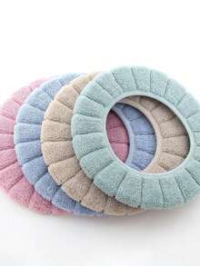 1pc Universal Thickened Plush Toilet Seat Cover, Soft & Comfortable Washable, Pumpkin Pattern Toilet Mat - Color - View 7