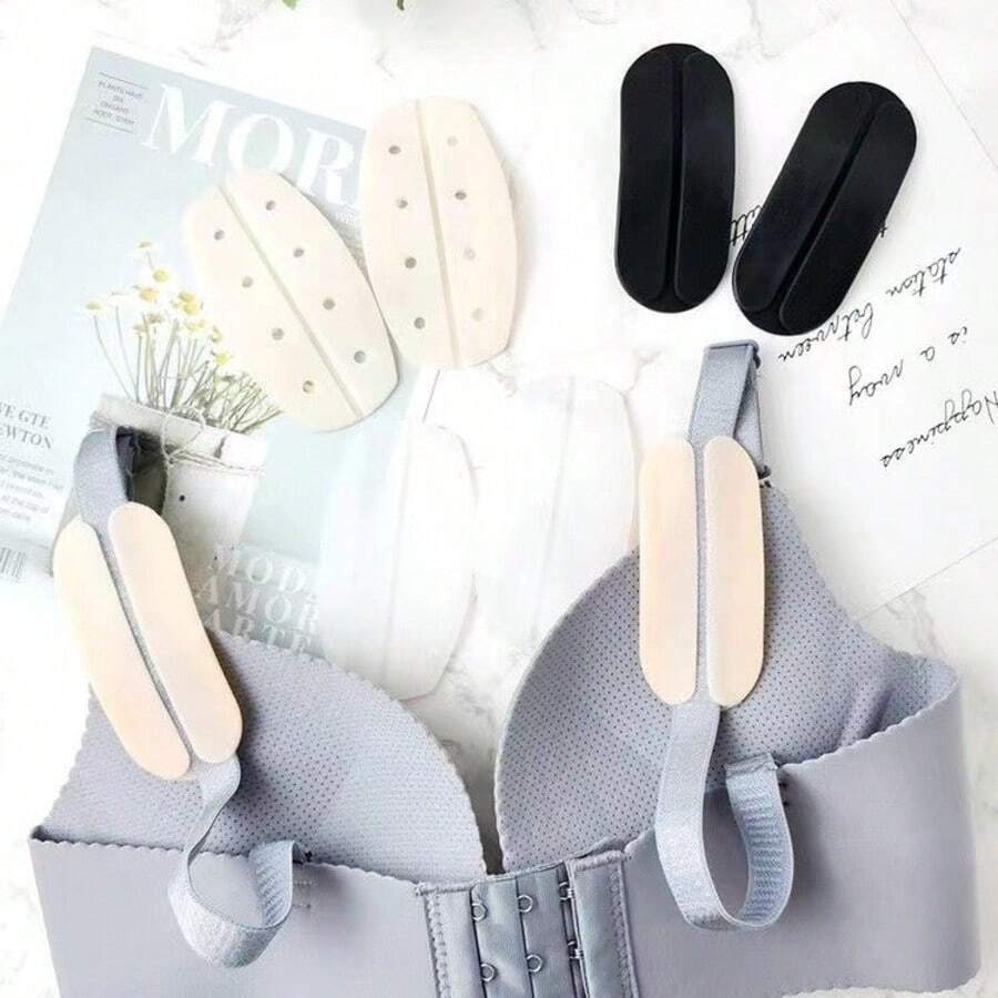6pcs Silicone Shoulder Strap Non-Slip Pads, Bra Strap Holder, Invisible Pressure-Relieving Shoulder Cushions, Bra Strap Clips In Multiple Colors