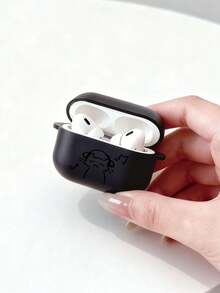 Ốp tai nghe họa tiết mèo dễ thương, chất liệu mờ, tương thích với 3/4/Pro/Pro2/Pro3, món quà sinh nhật lý tưởng cho bạn trai/bạn gái/bạn bè. Kết hợp khả năng chống rơi vỡ và tính di động, thiết kế tối giản kết hợp với các chi tiết dễ thương. - màu đen - Xem 3