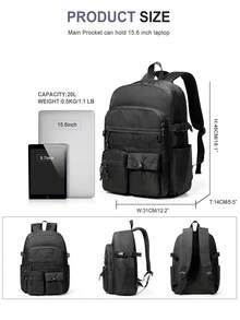Mochila escolar de gran capacidad, mochila para estudiantes de secundaria y universidad, mochila de viaje casual de alta capacidad para mujeres, mochila de negocios para hombres para computadora portátil de 15.6 pulgadas, mochila de trabajo con múltiples funciones y capas, mochila para viajes al aire libre, escuela secundaria y universidad, adecuada para viajes de trabajo, escuela y actividades al aire libre, regalo para niños y niñas - Multicolor - Ver 3
