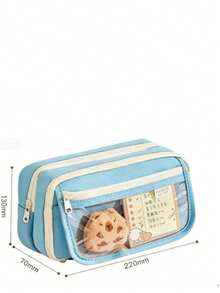 Capybara Stationery Case - Super Popular New Female-Style High-Aesthetic Stationery Case, Girl Style, For Elementary And Middle School Students. The Pen Case Does Not Include Cartoon Graphics. - 1pc Blue - View 5