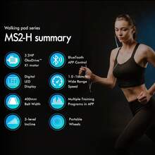 BLACK LORD Walking Pad, Treadmill For Home, LED Display, Running Machine With 2-Level Incline, 140KG Capacity, No Assembly - Black - View 2