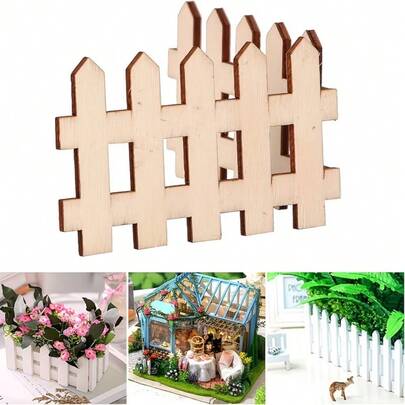 30pcs Wooden Fence Decor, DIY Painting Decoration, Home Decor, Fairy Garden Decor, Mini Fence Decor, Dollhouse Decor, For DIY Miniature Landscape And Outdoor Garden Decor, Rustic Style, Durable And Multipurpose, Suitable For Toy House Decor, Gardening Decor, Retro Decor, Farmhouse Decor, Garden Fence, Miniature Furniture, Photography Props, Office Desk Accessories, Room Decor, Desktop Ornaments, Mini Gifts, Collectible Gifts