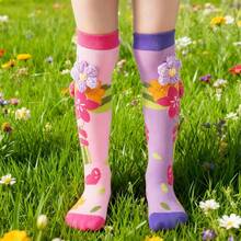Girls Thigh High Socks Adorable Cartoon Animal Flower Pattern Stockings Stylish Comfortable Knee High Socks For Daily Wear - Pink - View 1