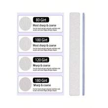 (Optional 80/80, 100/180) Grit Nail Files, Acrylic Nail Sanding Boards, Professional Manicure Tools, Suitable For Home & Salon, Durable Double-Sided - 彩色 - 查看 6