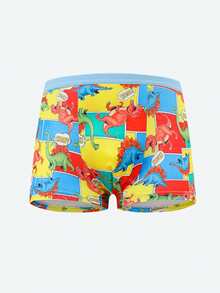 5条装 男童及青少年卡通恐龙印花弹力舒适平角内裤 - 彩色 - 查看 3