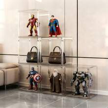 Lifevilion 3Pcs Clear Display Case Dustproof Storage Bins Containers Organizer Bag Show Box For Figures/Toys/Collectibles/Car Model - 無色 - 查看 1
