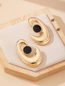 1对夸张几何不对称水滴耳环（女士款） - 彩色 - 查看 3