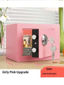 1pc Multi-Functional Fireproof Safe Box, Steel Security Lock Safe Box, Small Hidden Safe Box, Can Store Cash, Jewelry, Important Documents - 9.06*6.69*6.69 Inches, Upgraded Lock Core For More Refined Security, Safe In Cabinet, Safe On Desk, Car Safe, Fireproof & Anti-Theft, Private Tool For Managing Important Documents, Jewelry, Cash - Coin Payment - View 11
