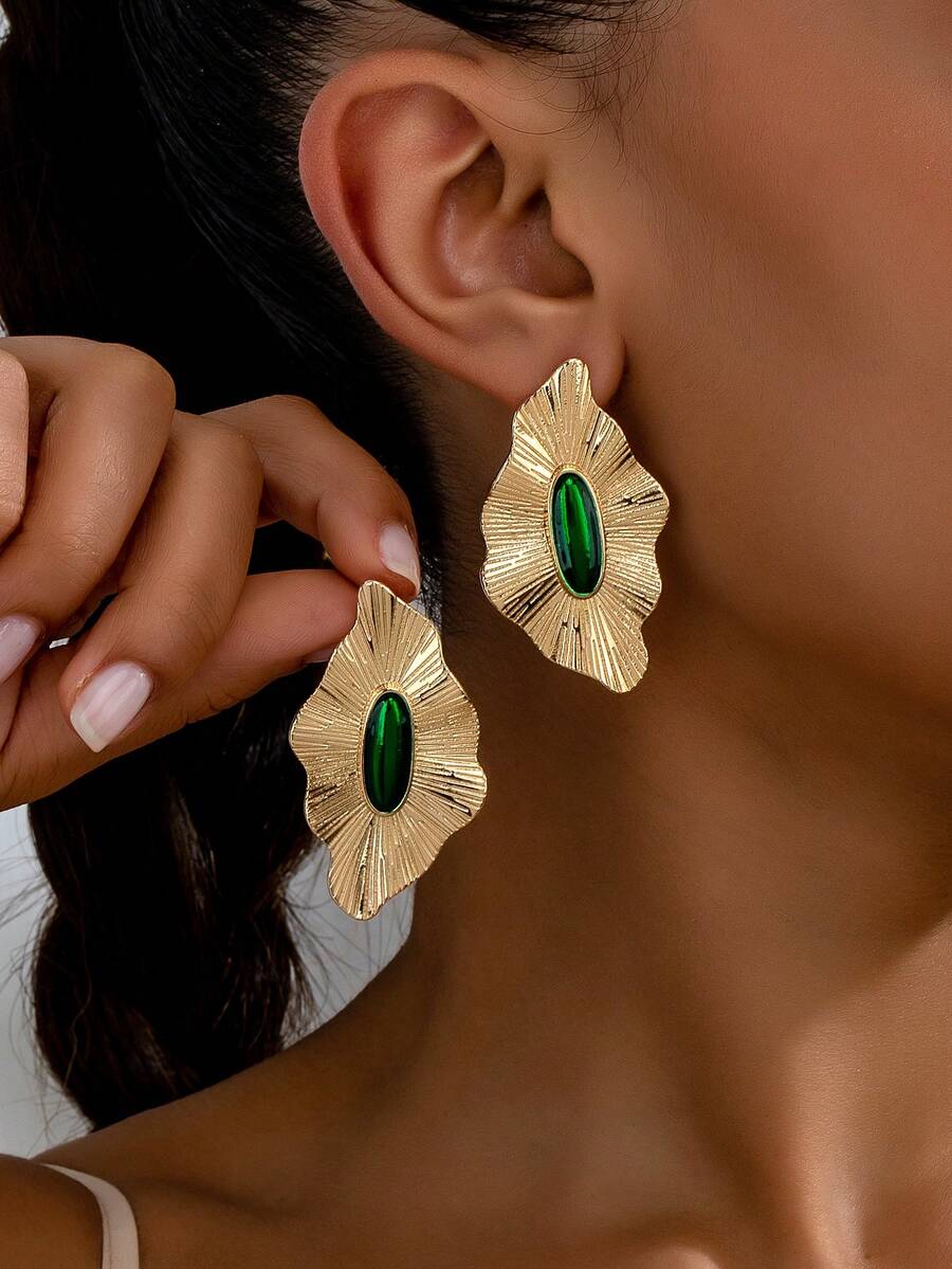 1 Pair European And American Geometric Oil Drop Earrings For Women - Multicolor - View 1