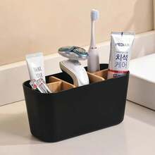 Multi-Compartment Eyebrow Pencil Storage Box, Makeup Brush Holder, Vanity Organizer, Desk Stationery Caddy - Multicolor - View 5