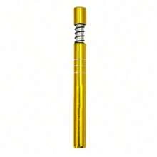 10pcs Metal One Hitters Spring Loaded 1 Hit Pipes 3.20" Long, Black Blue Silver Red Yellow Variety Pack With Striping, Smoking Accessories, For Smokers - 黑+銀+藍+紅+黃 - 查看 7