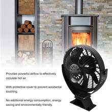 Heat Powered Fireplace Fan 6 Blades Silent Wood Stove Fan With Protective Cover And Handle For Gazebo - Other - View 2