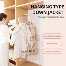 Extra Large Vacuum Storage Bags | Thick Compression Bags, Long Design, No Power Required, Protect Clothes, Space Saving - Multicolor - View 3