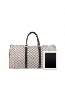 Borsa da viaggio casual-chic, elegante, orientata al business, in pelle PU stampata con cerniera, manici di trasporto doppi con tracolle regolabili, ottima come regalo. - Avorio - Visualizzare 9