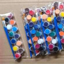 5件套，包含1个迷你绷框画布、调色盘、画笔、6色颜料、木制画架、已涂底料的画布，适用于油画和水彩等多种绘画媒介，可DIY制作迷你装饰品，是圣诞节、母亲节、复活节、毕业季的理想礼物。 - 彩色 - 查看 8