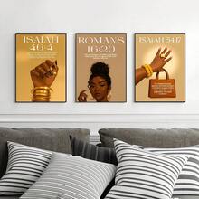 1/3pcs Bible Verse Wall Art Picture Inspirational Christian Prints Canvas Paintings Elegant Hand & Jewelry Posters Scripture Decor For Bedroom,Living Room Or Dorm Room Decor Gift For Her Unframed - Multicolor - View 2