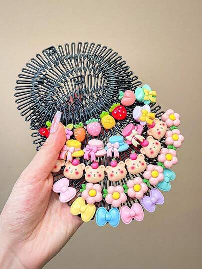 5pcs Random Cute Girl Hair Accessories Painless Hair Clips, Suitable For Daily Use