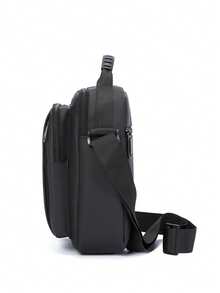 Men's Casual Versatile Large Capacity One Shoulder Bag, Minimalist Texture Multi-Compartment Messenger Bag - Multicolor - View 5