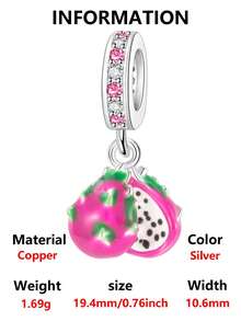 1 pièce Pendentif délicat et en perles de pitaya, bracelet polyvalent DIY, collier cadeau - Multicolore - Voir 4