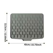 多功能硅胶沥水垫，适用于厨房台面 - 水槽导流垫，可用于沥干碗碟，并具有耐热锅垫功能 - 彩色 - 查看 12