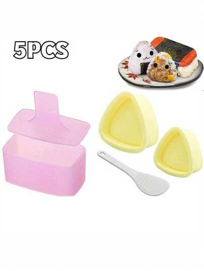 Molde para sushi - Incluye formas redondas, cuadradas y en forma de corazón, para hacer rollos de sushi, bolas de arroz y rollos de verduras - Herramienta de cocina práctica y conveniente para envolver arroz y algas, hacer cajas de bento, moldes para bolas de arroz en capas y herramientas especiales para sushi para enrollar el arroz