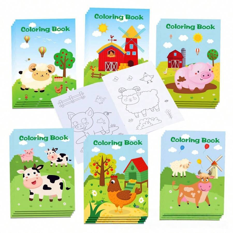 Buku Mewarnai dan Sketsa DIY Hewan Ternak - Buku Menggambar Kreatif untuk Anak-Anak untuk Meningkatkan Imajinasi dan Keterampilan Artistik, Buku Aktivitas Menggambar Seru dengan Tema Hewan, Mainan Pembelajaran Sempurna untuk Anak Laki-Laki dan Perempuan, Buku Mewarnai Mini untuk Meningkatkan Waktu Bermain Kreatif