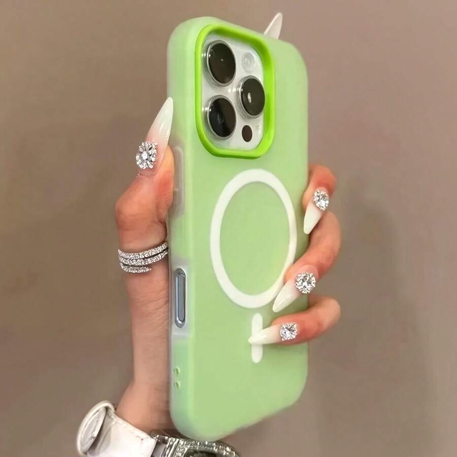 Luxurious Macaron-Colored Magnetic Phone Case, Suitable For IPhone 16 15 14 13 12 11 Plus Pro Max, Dual-Layer Shell Design, Provides Excellent Protection, The Perfect Gift For IPhone Users - Pink - View 1
