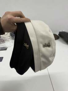 1/2顶泰迪熊贝雷帽，复古羊毛画家帽，时尚保暖贝雷帽，适合日常佩戴 - 彩色 - 查看 9