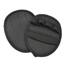 半指健身手套，掌心带防滑垫，适合举重和健身房训练 - 黑色 - 查看 6