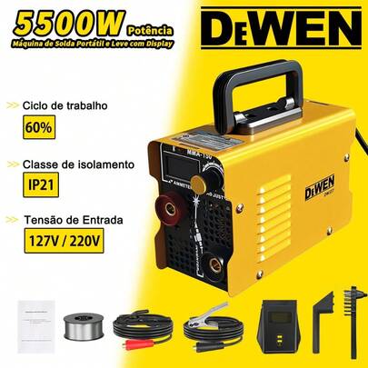 Máquina de Solda MIG/MMA-300 Portátil e Leve 2 em 1 para Soldagem de Chapas e Estruturas Metálicas[127/220V]