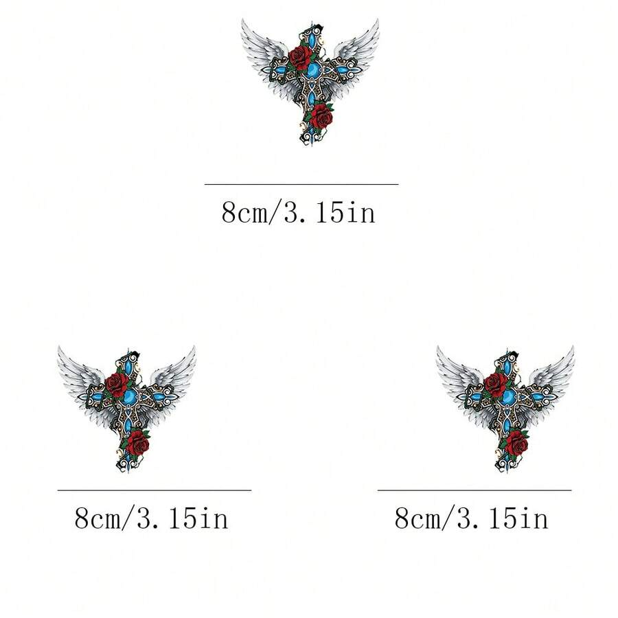 1pc/2pcs/3pcs Eagle Cross Pattern Suitable For T-Shirts, Hoodies, Pillows, Backpacks And Handbags, Ideal Holiday Gifts, Holiday Gift Items | Holiday Design | Durable Printing - 3pcs-s - View 1