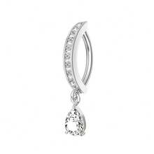 1件装不锈钢锆石镶嵌简约甜美肚脐饰品（女士款） - 彩色 - 查看 7