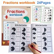 Lachilly 24 pages Cahier d'exercices d'apprentissage des fractions, activités d'appariement et de coloriage de fractions visuelles, convient pour la pratique des mathématiques élémentaires, matériel d'éducation à domicile, cahier d'exercices de mathématiques, essentiel pour les enseignants, fournitures pédagogiques pour l'éducation à domicile - Multicolore - Voir 13