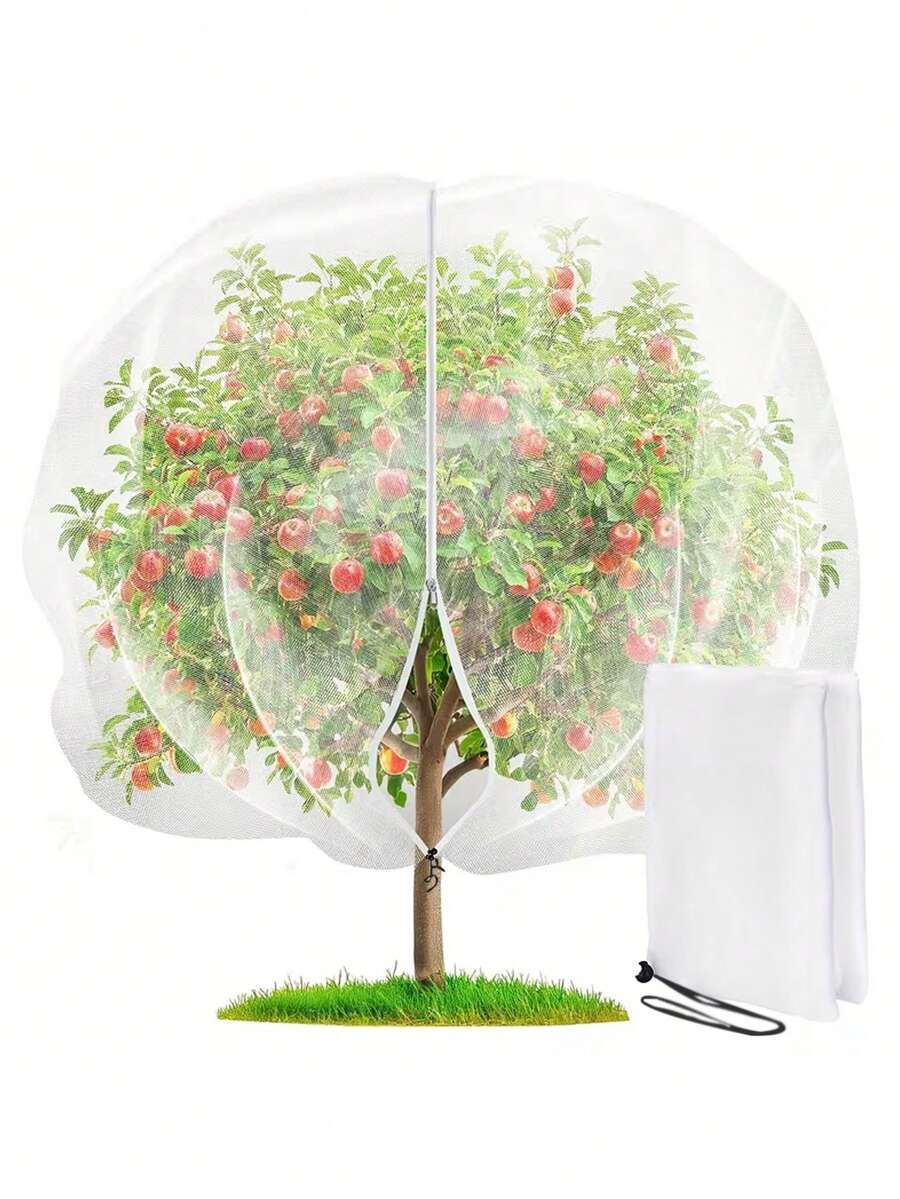 1 tấm lưới làm vườn có dây rút và khóa kéo - Bảo vệ cây trồng, trái cây, hoa và rau củ khỏi chim chóc - Chất liệu PE bền, màu trắng - Phiên bản có khóa kéo - Xem 1