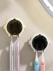 1pc Toothbrush Holder, Creative Cute Astronaut Shaped Waterproof Bathroom Wall Mount Toothbrush Storage Rack, Lovely Bathroom Organizer, Christmas/New Year Gift, School Supplies - Multicolor - View 8