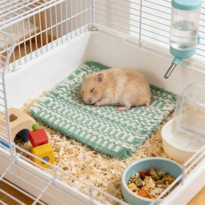 Mint Green Hamster Sleeping Mat, Suitable For All Seasons, Washable, Soft And Comfortable Cage Liner, Warm Pad For Small Pets Like Hamsters