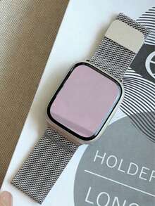 1pc Stainless Steel Magnetic Metal Watch Band, Compatible With Apple Series Ultra/11/10/9/8/7/6/5/4/3/2/1 - Silver - View 3