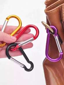 5/10/30/50pcs Carabiner Keychain, Aluminum D-Ring Spring Clip Keyring For Backpack, Travel, Camping, Hiking - Multicolor - View 2