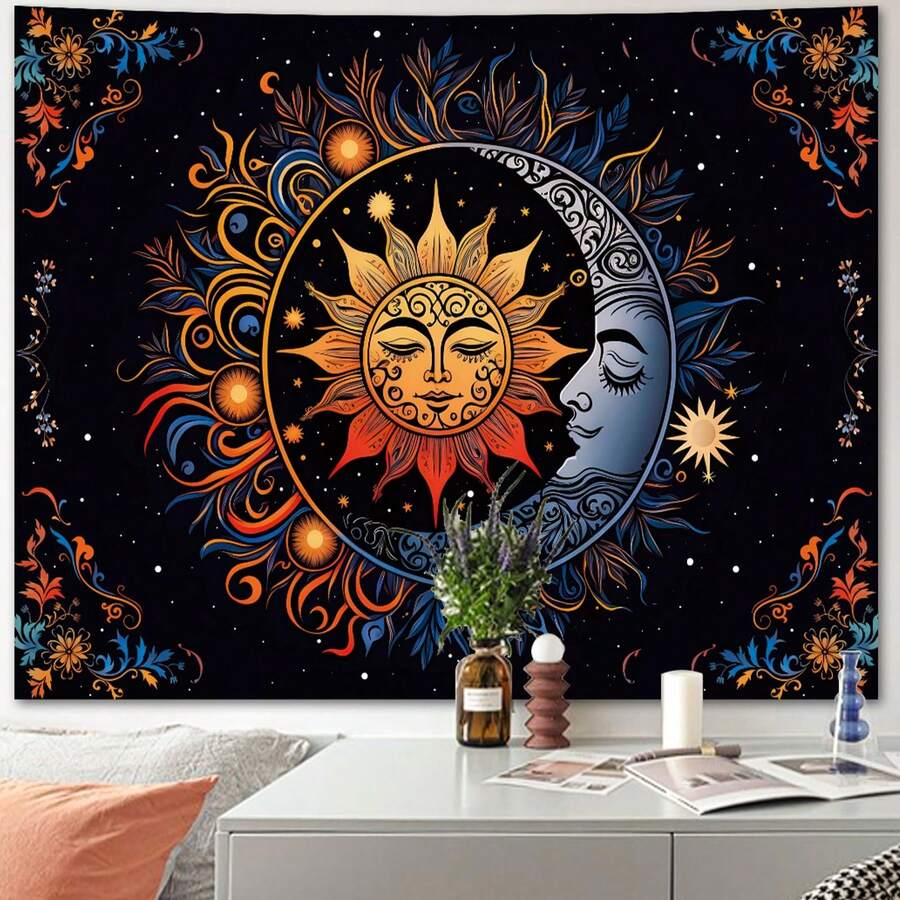 Tapestry Boho Sun Tapestry Bohemian Tapestry For Bedroom Vibrant Tapestries Wall Hanging Bedroom Living Room Wall Art And Home Decor Tapestry For Bedroom Wall Tapestry - G-1 - 查看 1