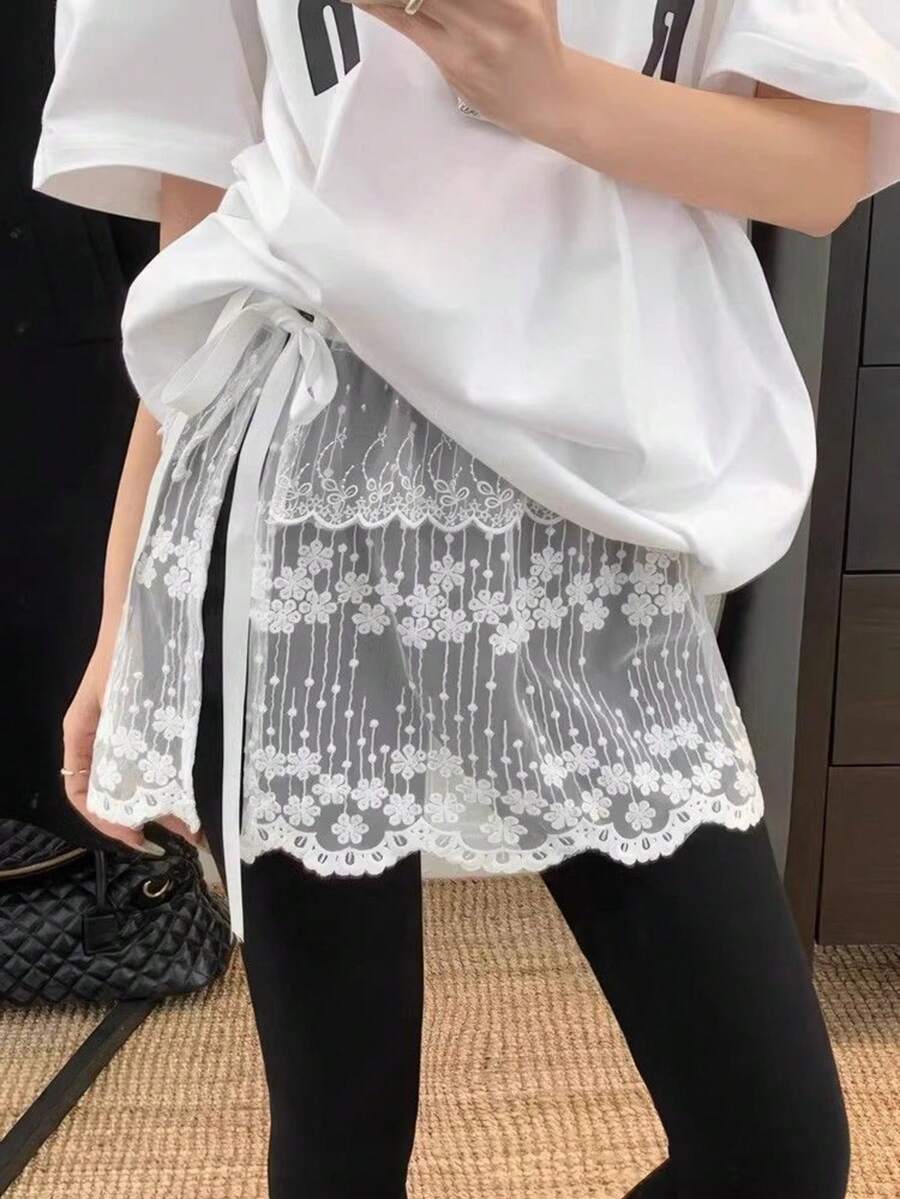 1 chiếc váy bất đối xứng bằng sợi, váy lưới ren thanh lịch, váy yếm thiết kế hai dây đa năng, chất vải tươi sáng, phù hợp cho mọi mùa. - Nhiều màu - Xem 1