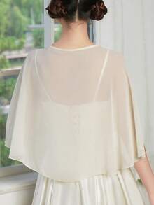 Chiffon Pearl Shawl, Fashionable Luxury Shawl, Pearl Chiffon Lightweight Breathable Sun Protection Shawl - Champagne - View 5