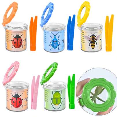Outdoor Exploration Insect Observation Box, Clamp, Silkworm & Tadpole Net, Insect Collection Box, Transparent Magnifier