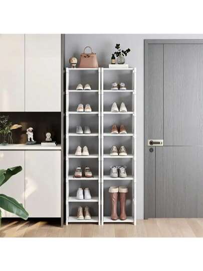 1 قطعة رف أحذية قابل للتعديل من 4 إلى 8 طبقات | منظم تخزين مدخل محمول للسكن والمنزل، حل متعدد الطبقات للأحذية الرياضية وأنواع الأحذية المختلفة، تصميم بسيط | منظم رف أحذية متين