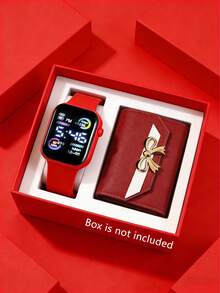 2/1 pezzo Orologio digitale elegante e alla moda con display LED, abbinato a un portafoglio multifunzionale di moda, adatto per l'uso quotidiano delle ragazze, regalo di compleanno/festa della mamma per ragazze, perfetto per il ritorno a scuola, laurea, vacanza, viaggio, decorazione per feste, regalo perfetto per le ragazze - Multicolore - Visualizzare 14