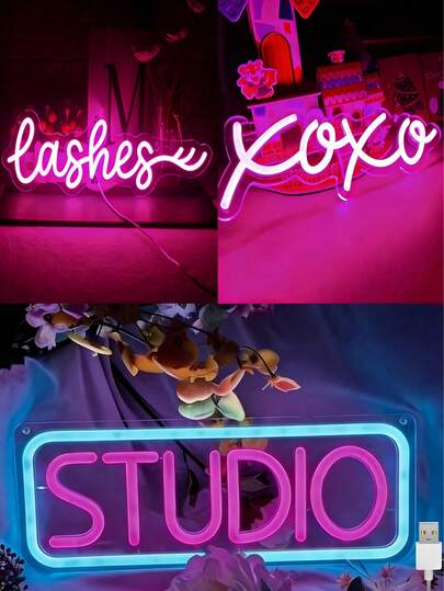 XOXO LED Neon Sign - USB Powered Wall Decor Light, Perfect As An Ambient Light For Bedroom, Wedding, Valentine's Day Party & Bridal Shower